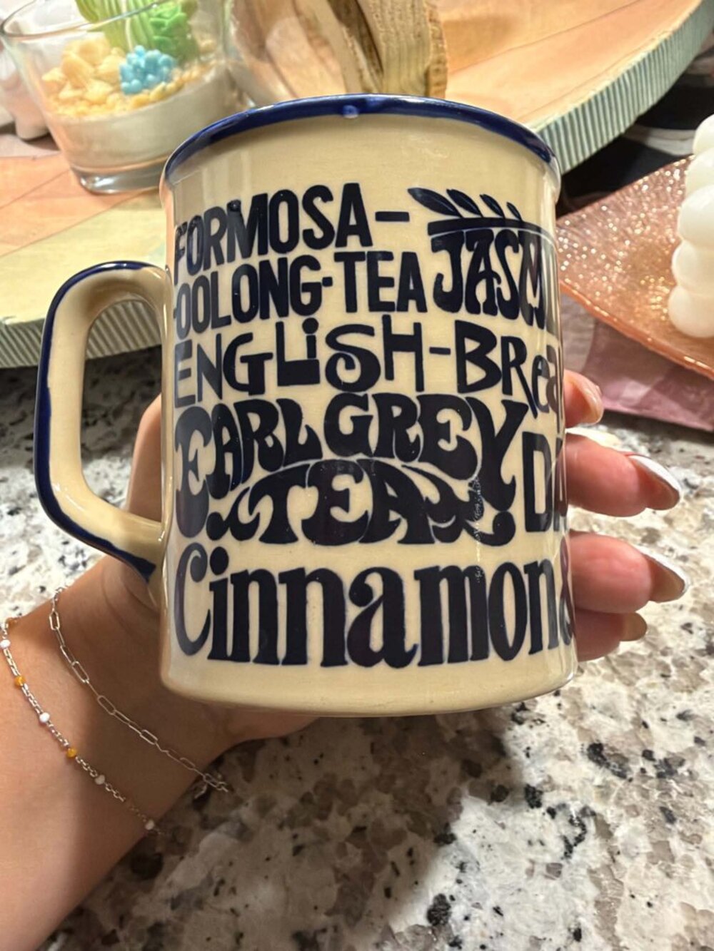 Vintage Style Tea Varieties Ceramic Mug